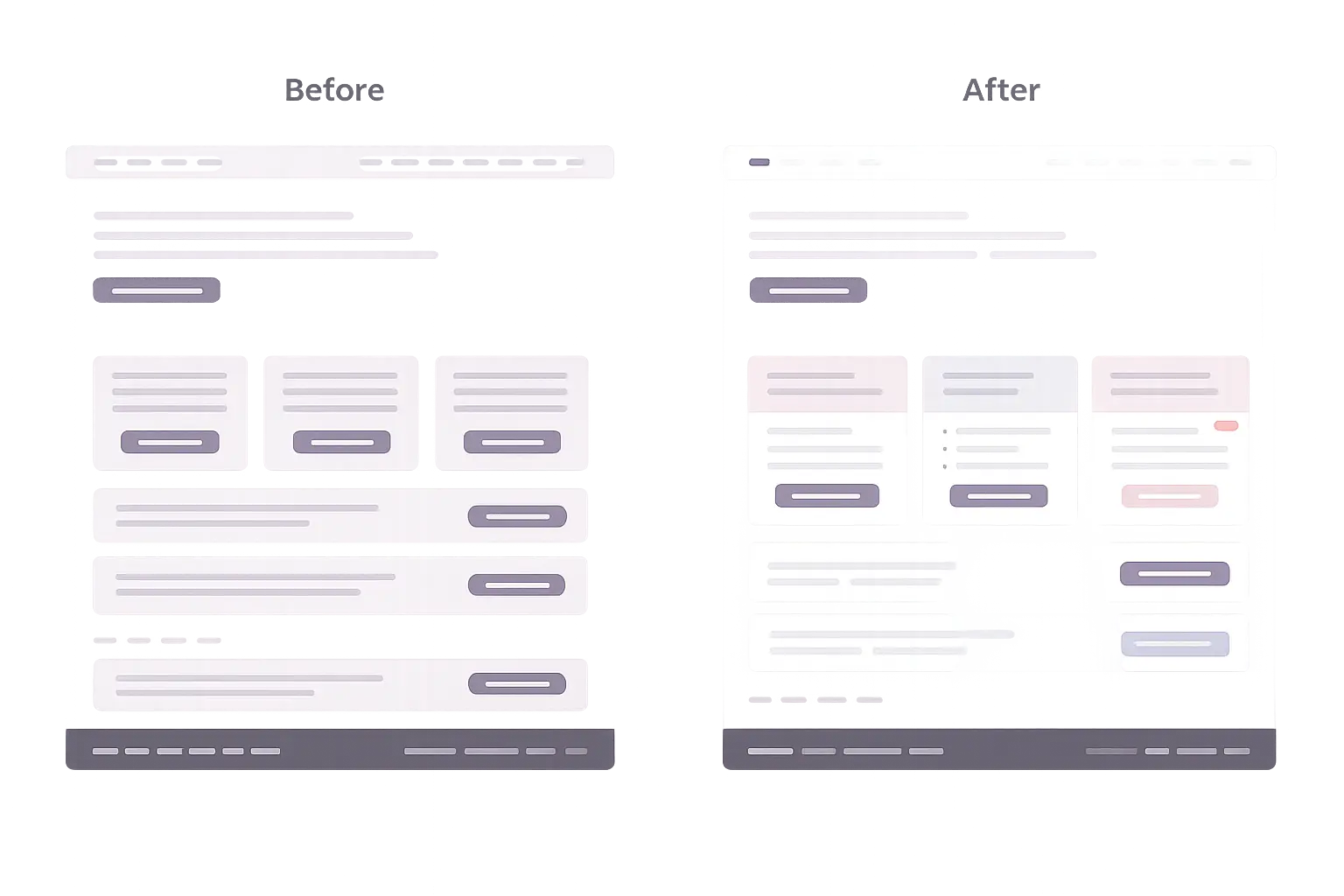 Comparativa visual sobre cómo bajar la densidad de keywords en una homepage Shopify sin añadir más texto